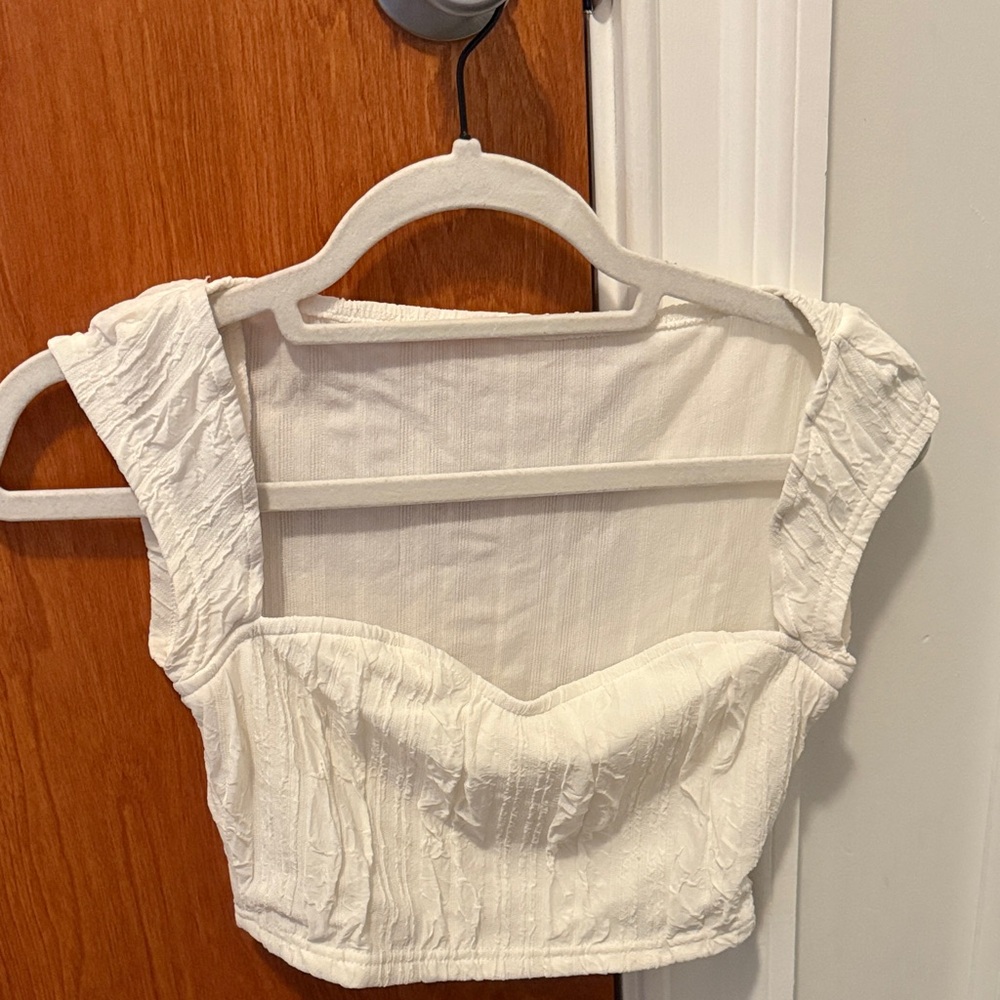 SHEIN Textured Cream Blouse